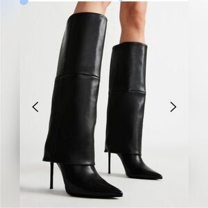 Elegant Black Knee-High Stiletto Boots